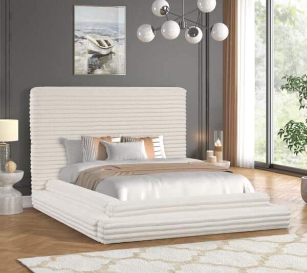 Mariah Beige Platform Bed - Queen, King **NEW ARRIVAL**