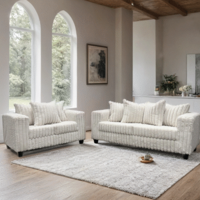 510 Sofa and Loveseat (Cream) **NEW ARRIVAL**