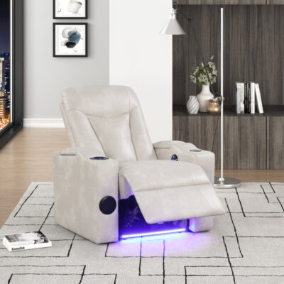 TOPGUN2 Ivory - Power Recliner (Bluetooth Speaker + Led Light) NEW ARRIVAL