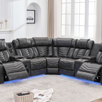 ACE28 Gray Reclining Sectional NEW ARRIVAL