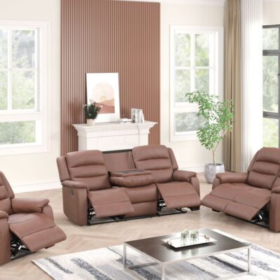 Hope Brown 3PC Reclining Set NEW ARRIVAL