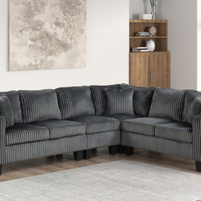 Logan2 Charcoal - Reversible Sectional